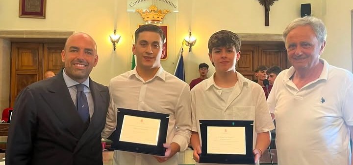 Matteo Campoli e Rachele Ciotoli premiati in Comune a Ferentino